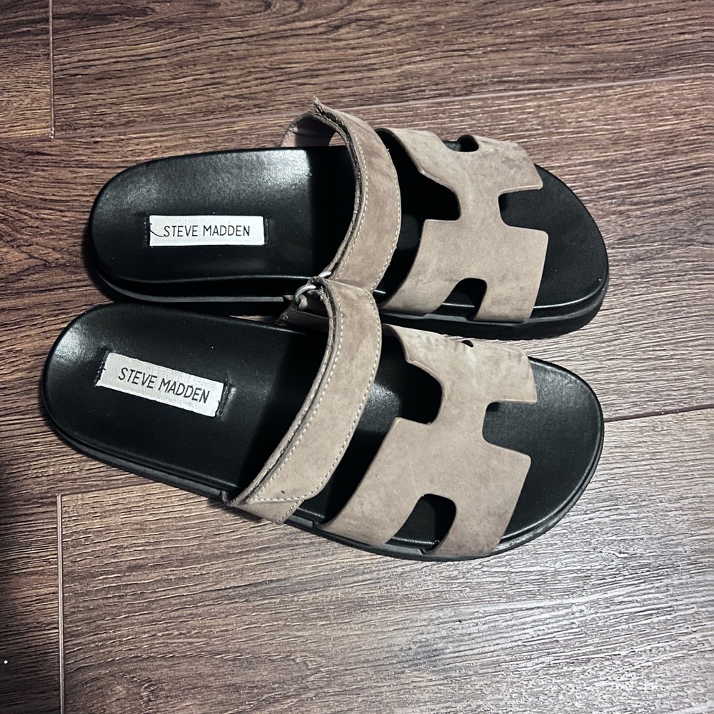 Steve Madden Taupe Slide Sandals